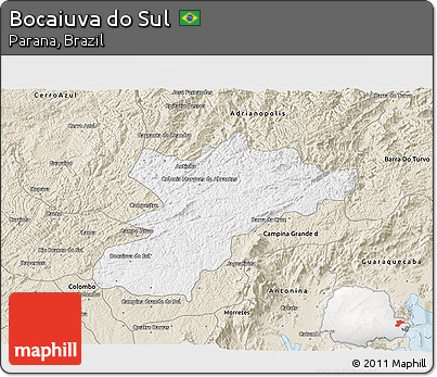 Classic Style 3D Map of Bocaiuva Do Sul