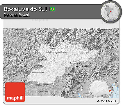 Gray 3D Map of Bocaiuva Do Sul