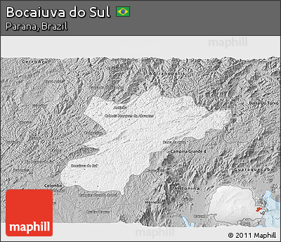 Gray 3D Map of Bocaiuva Do Sul