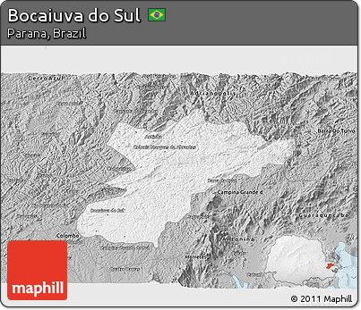 Gray 3D Map of Bocaiuva Do Sul