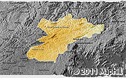 Physical 3D Map of Bocaiuva do Sul, darken, desaturated
