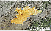 Physical 3D Map of Bocaiuva do Sul, darken, semi-desaturated