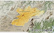 Physical 3D Map of Bocaiuva do Sul, semi-desaturated