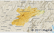 Physical 3D Map of Bocaiuva do Sul, shaded relief outside