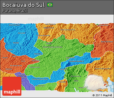 Political 3D Map of Bocaiuva Do Sul