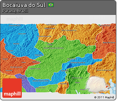 Political 3D Map of Bocaiuva Do Sul