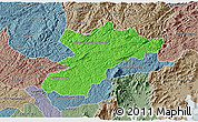 Political 3D Map of Bocaiuva do Sul, semi-desaturated
