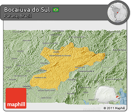 Savanna Style 3D Map of Bocaiuva Do Sul