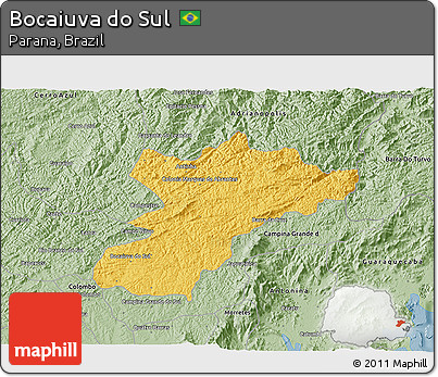 Savanna Style 3D Map of Bocaiuva Do Sul