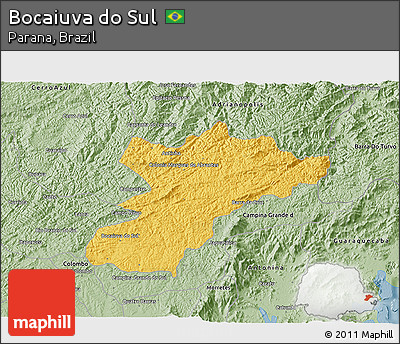 Savanna Style 3D Map of Bocaiuva Do Sul