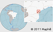 Gray Location Map of Bocaiuva do Sul, highlighted country, hill shading