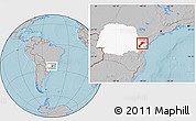 Gray Location Map of Bocaiuva do Sul, highlighted parent region, hill shading