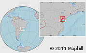 Gray Location Map of Bocaiuva do Sul, hill shading