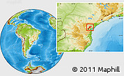 Physical Location Map of Bocaiuva do Sul