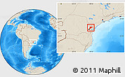 Shaded Relief Location Map of Bocaiuva do Sul