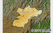 Physical Map of Bocaiuva do Sul, darken