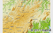 Physical Map of Bocaiuva do Sul