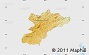 Physical Map of Bocaiuva do Sul, single color outside