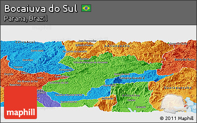 Political Panoramic Map of Bocaiuva Do Sul