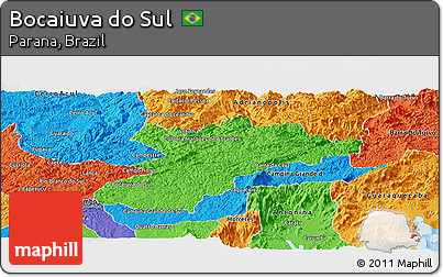 Political Panoramic Map of Bocaiuva Do Sul