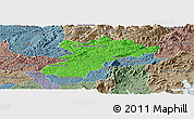 Political Panoramic Map of Bocaiuva do Sul, semi-desaturated