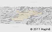 Shaded Relief Panoramic Map of Bocaiuva do Sul, desaturated