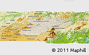 Shaded Relief Panoramic Map of Bocaiuva do Sul, physical outside