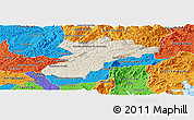 Shaded Relief Panoramic Map of Bocaiuva do Sul, political outside