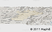 Shaded Relief Panoramic Map of Bocaiuva do Sul, semi-desaturated