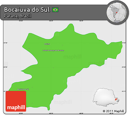 Political Simple Map of Bocaiuva Do Sul, single color outside
