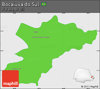 Political Simple Map of Bocaiuva Do Sul, single color outside