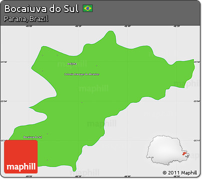 Political Simple Map of Bocaiuva Do Sul, single color outside