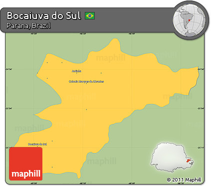 Savanna Style Simple Map of Bocaiuva Do Sul, single color outside