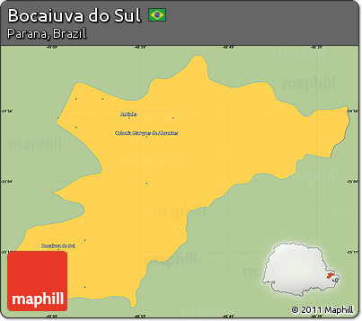 Savanna Style Simple Map of Bocaiuva Do Sul, single color outside