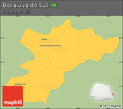 Savanna Style Simple Map of Bocaiuva Do Sul, single color outside