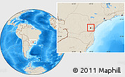 Shaded Relief Location Map of Colombo