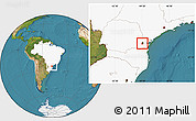 Satellite Location Map of Curitiba, highlighted country