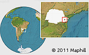 Satellite Location Map of Curitiba, highlighted parent region