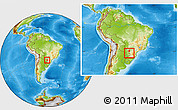 Physical Location Map of Foz do Iguacu, within the entire country