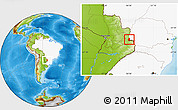 Physical Location Map of Foz do Iguacu, highlighted country