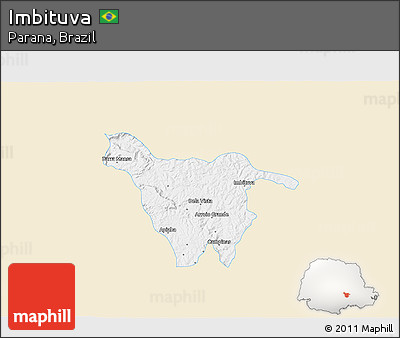 Classic Style 3D Map of Imbituva, single color outside