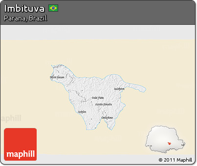 Classic Style 3D Map of Imbituva, single color outside