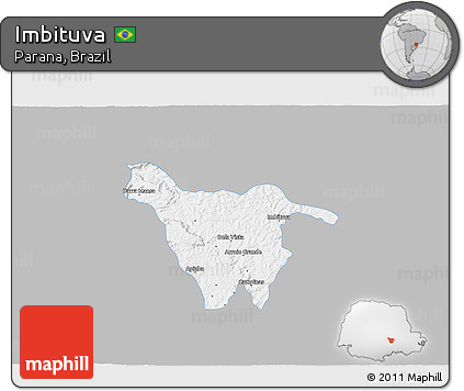 Gray 3D Map of Imbituva, single color outside