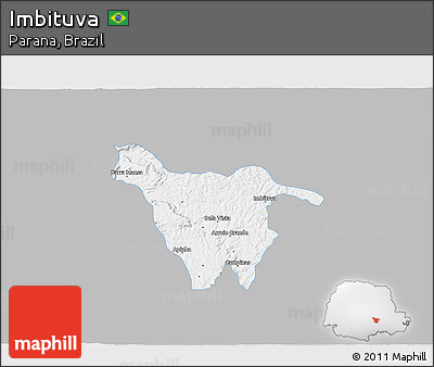 Gray 3D Map of Imbituva, single color outside