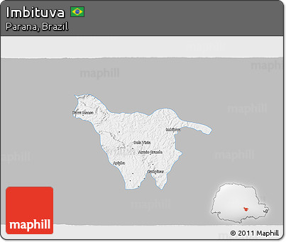 Gray 3D Map of Imbituva, single color outside