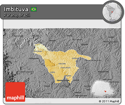 Physical 3D Map of Imbituva, darken, desaturated