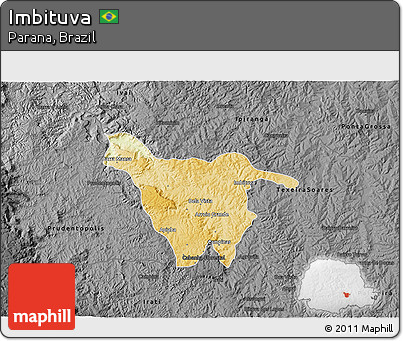 Physical 3D Map of Imbituva, darken, desaturated