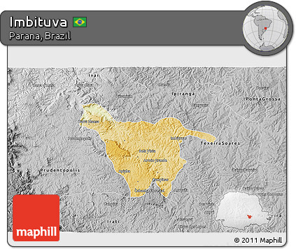Physical 3D Map of Imbituva, desaturated