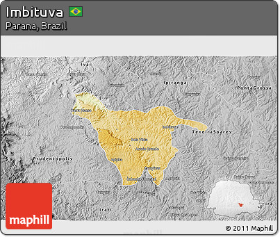 Physical 3D Map of Imbituva, desaturated