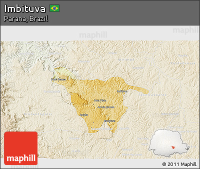 Physical 3D Map of Imbituva, lighten